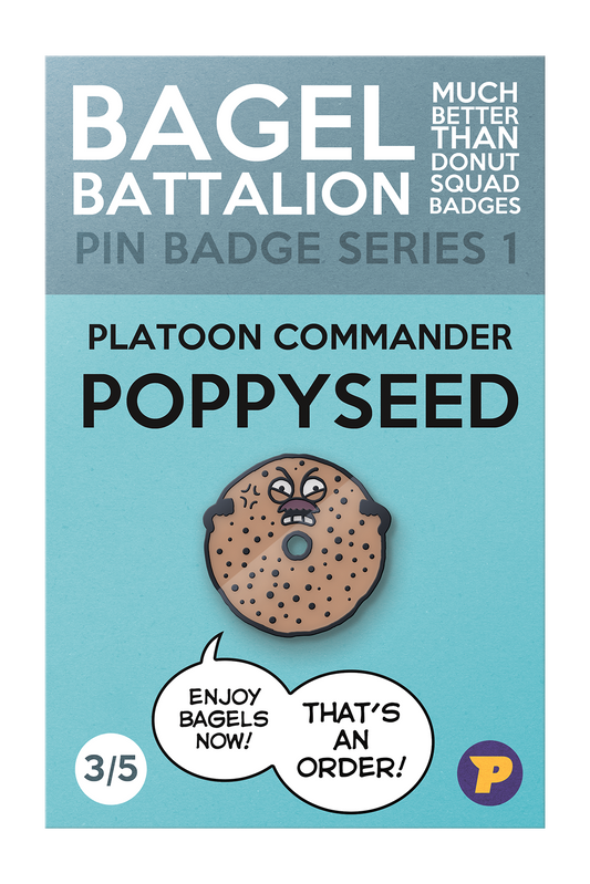 Bagel Battalion Platoon Commander Poppyseed pin badge