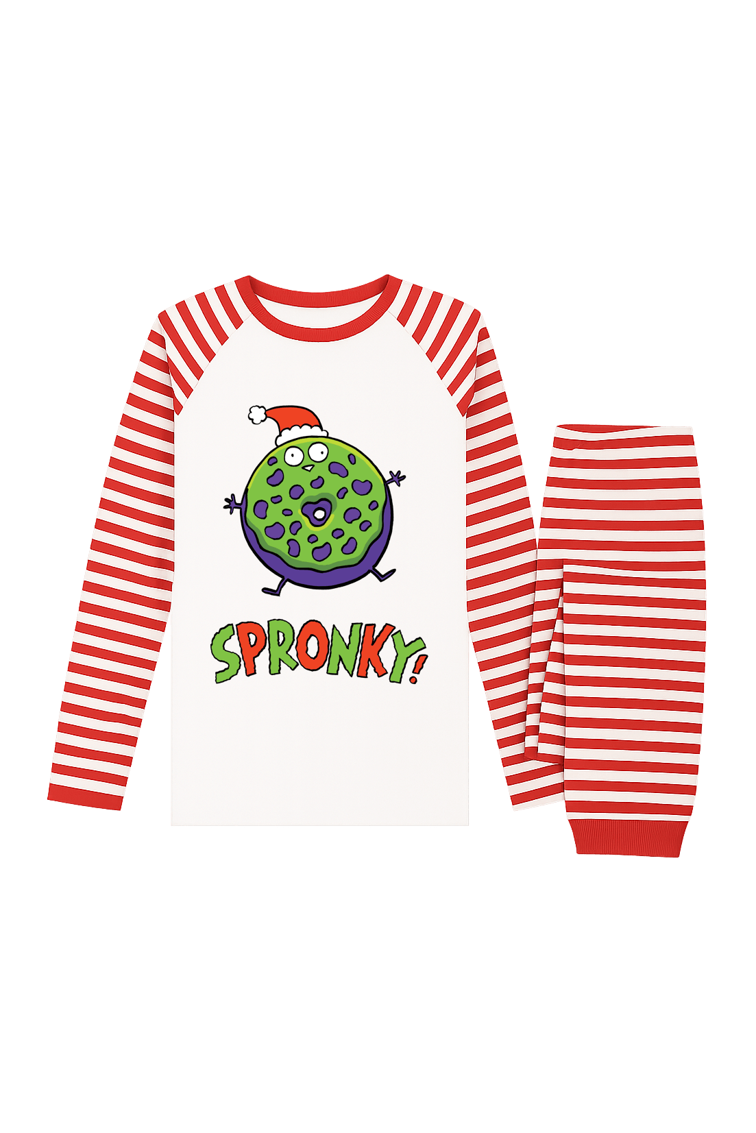 Donut Squad Christmas pyjamas red and white with Spronky - adult sizes