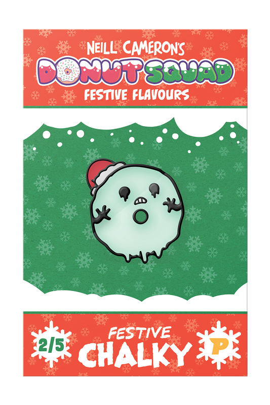 Donut Squad Festive Chalky pin badge
