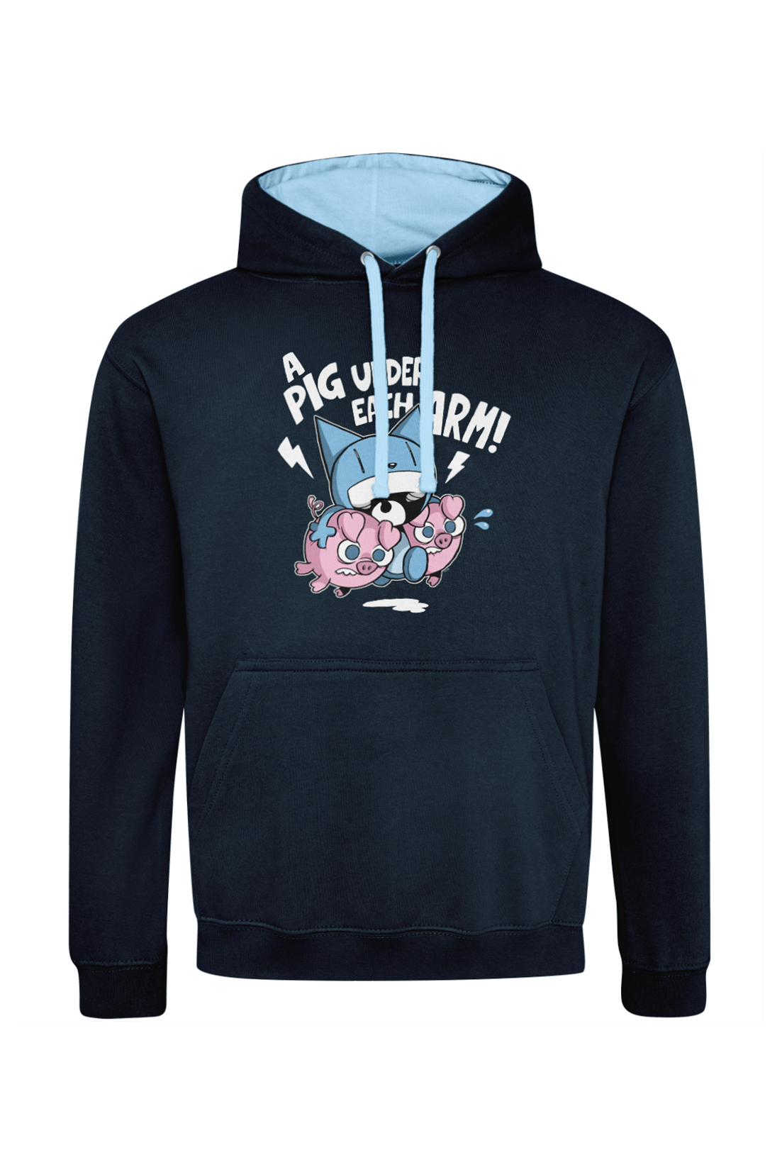 Looshkin "A pig under each arm!" adult hoodie