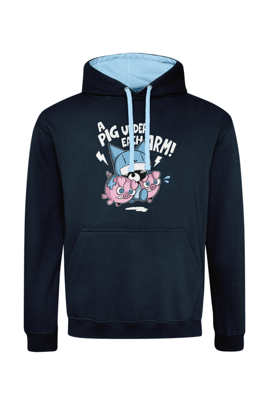 Looshkin "A pig under each arm!" adult hoodie