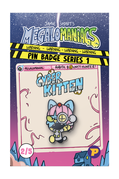 Megalomaniacs book and badges bundle