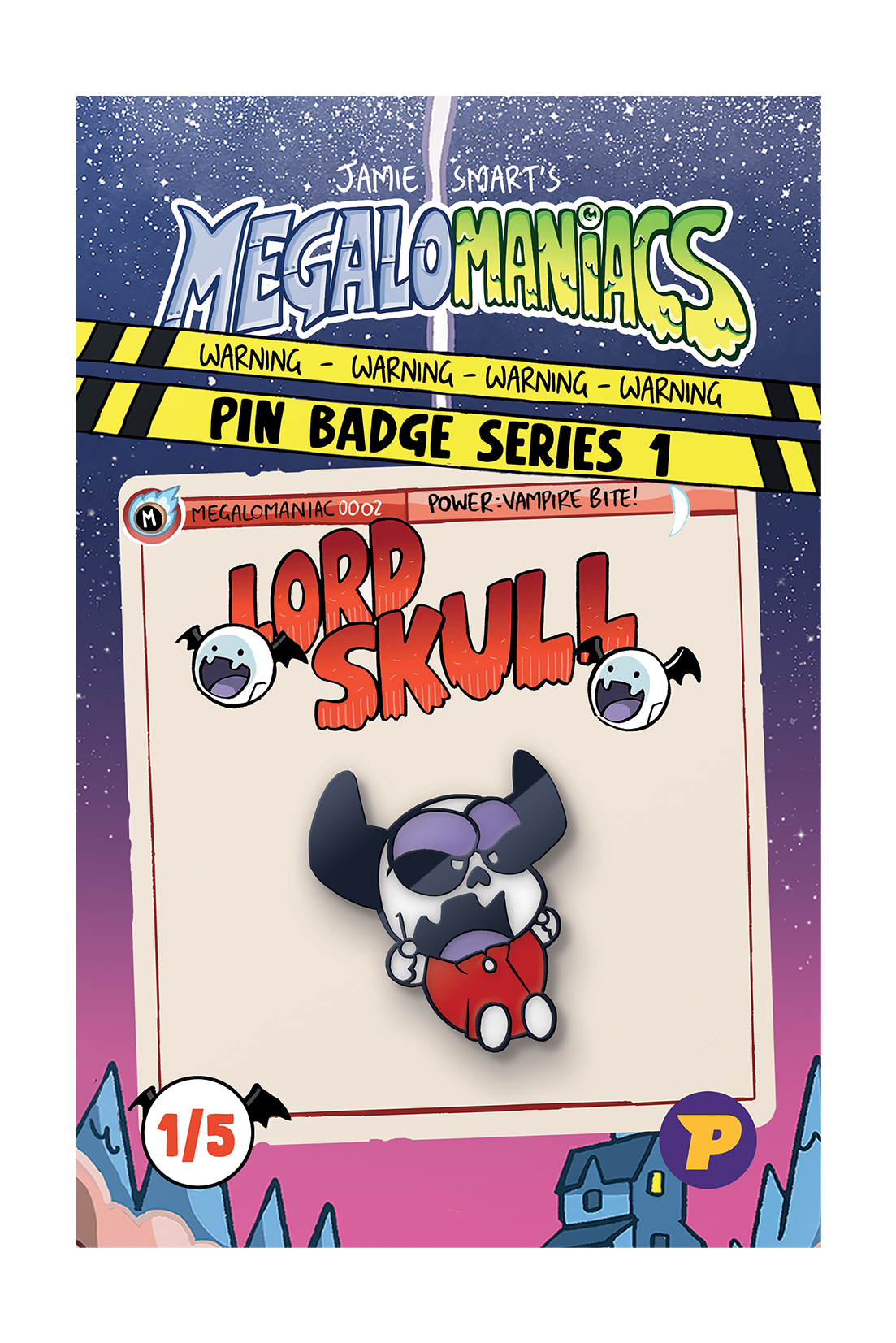 Megalomaniacs book and badges bundle