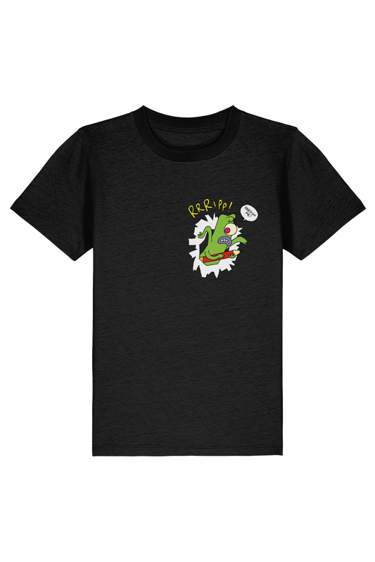 Star cat alien t-shirt in black