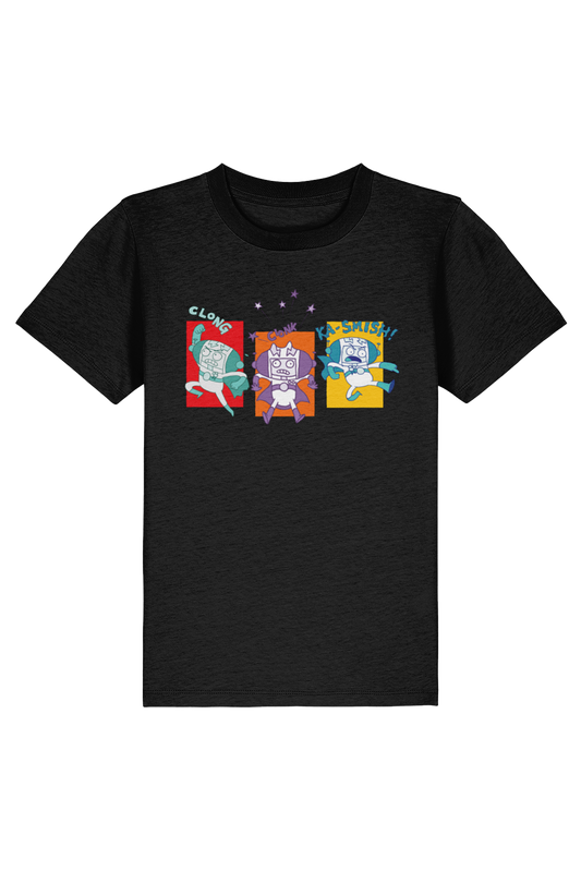 Star Cat Spaceington Squares kids t-shirt