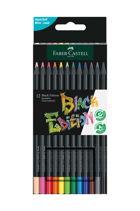 Faber-Castell Black Edition Colouring Pencils (x 12)