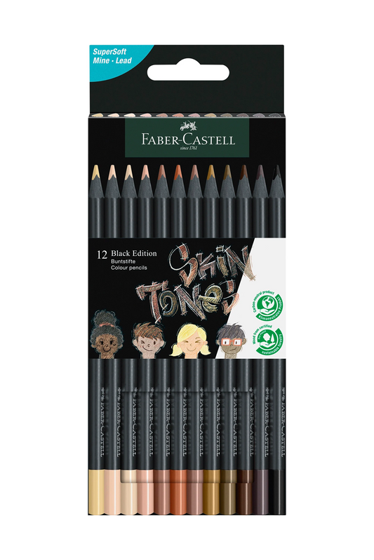 Faber-Castell Black Edition Colouring Pencils - Skin Tones (x 12)
