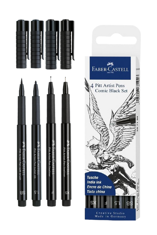Faber-Castell Pitt Artist Pen Comic Illustration Set (x 4)