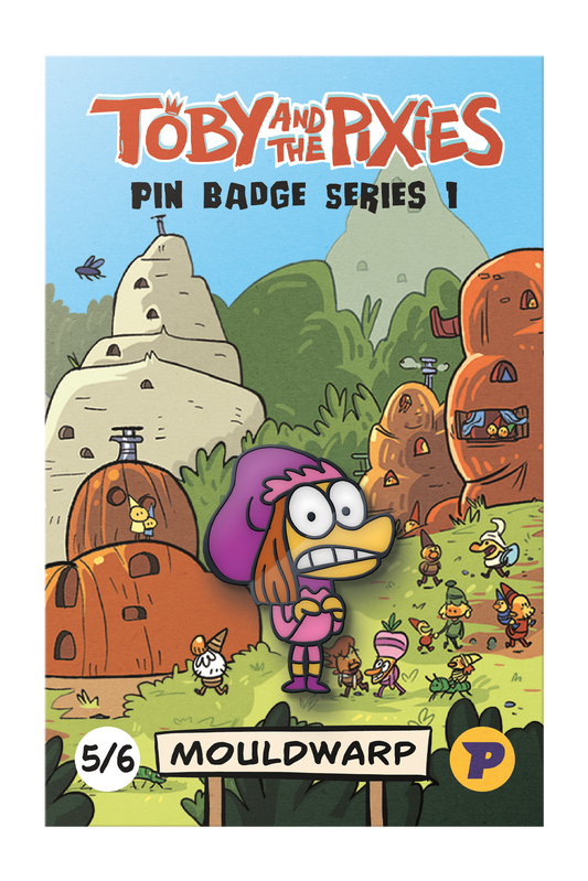 Toby and the Pixies Mouldwarp pin badge